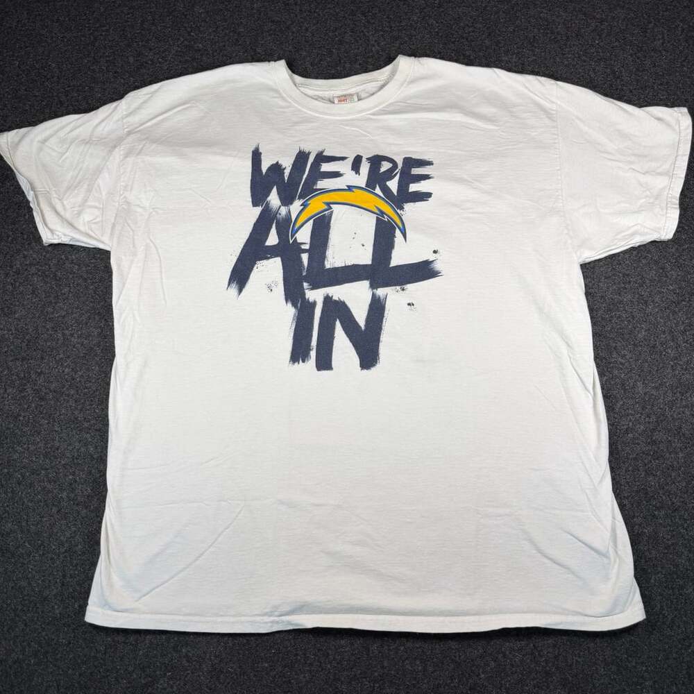San Diego Chargers We're All In NFL Football T-Shirt White